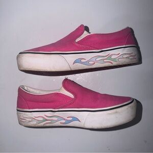 Vans | Pink Flame Slip-On Platform Sneakers Size 7.5